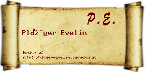 Pláger Evelin névjegykártya